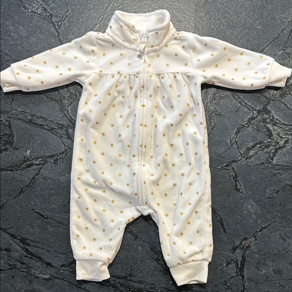 Carter's Cream Baby Onesie with Gold Accents